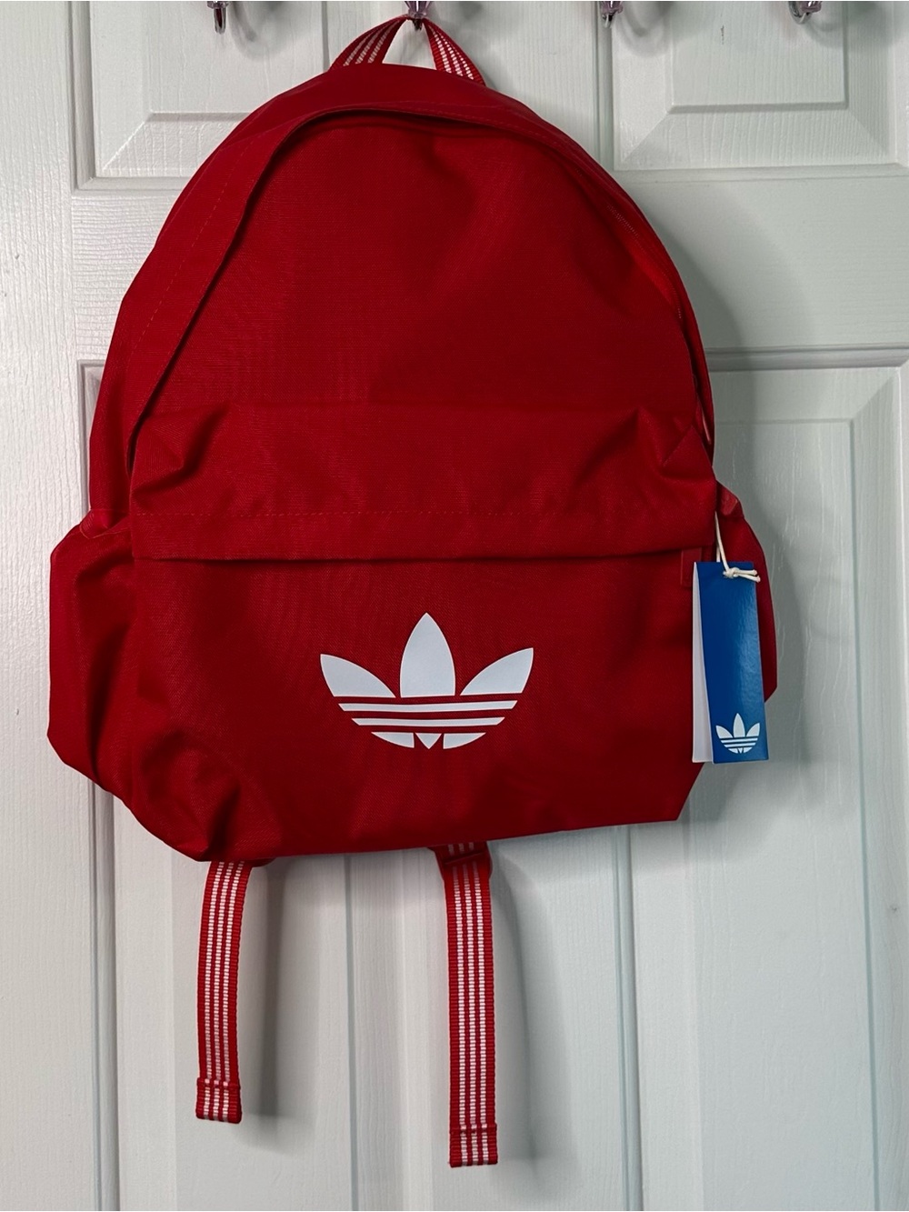 adidas Red Backpack with White Trefoil Logo - Picture 6 of 7